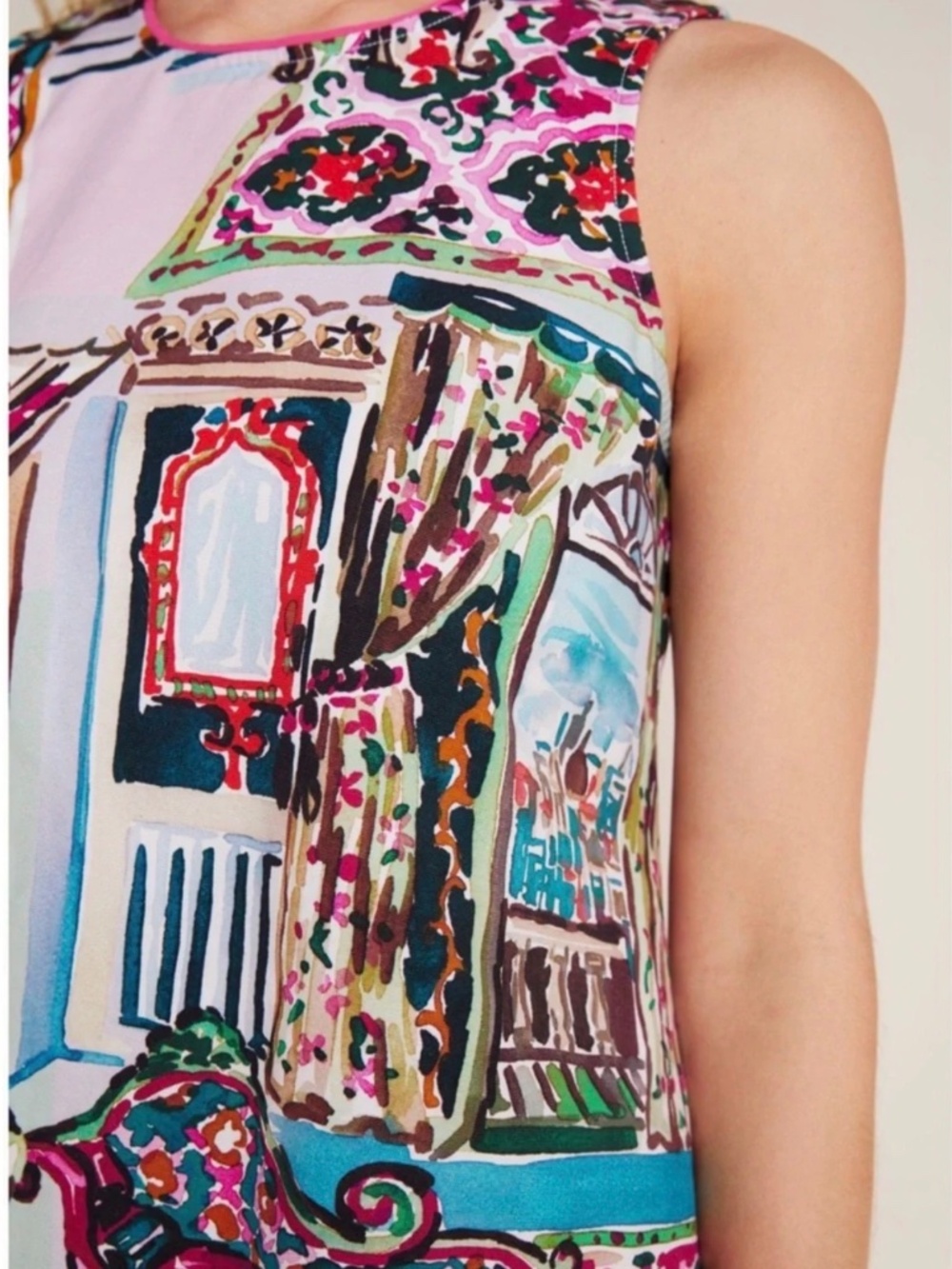 Anthropologie Mini Amelia Shift Dress Printed Swing Dress Size M - Picture 6 of 6